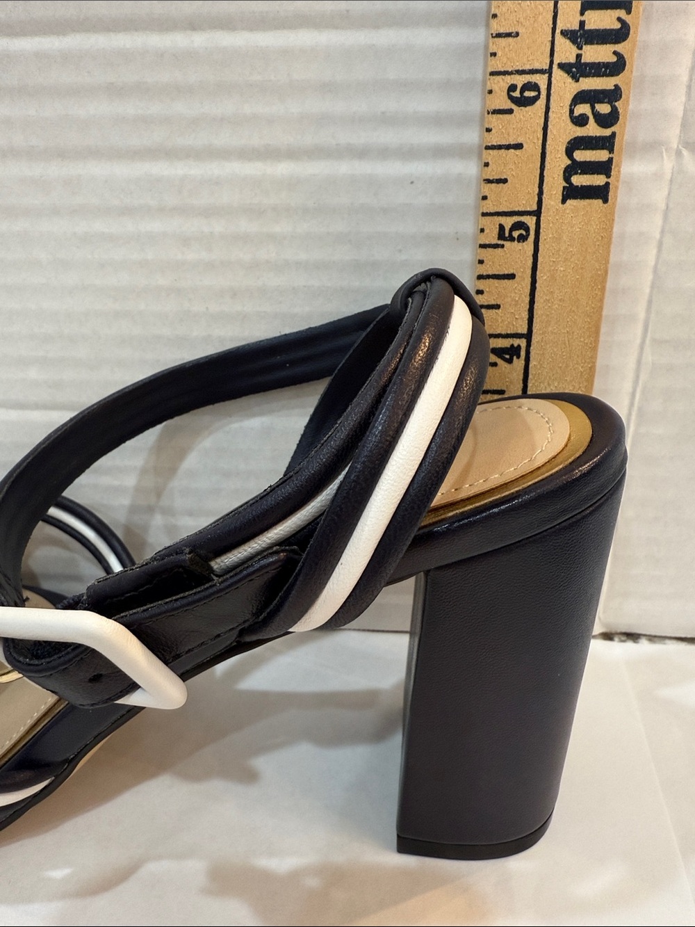 White House Black Market Nova Mixed Knot High Heels WHBM Size 8.5M Blue NIB - Picture 11 of 16